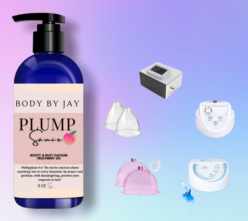 Plump Sauce - New & Improved: We Took It Up a Notch. Booty Plumping & Breast Volume Enhancement Vacuum Therapy Oil