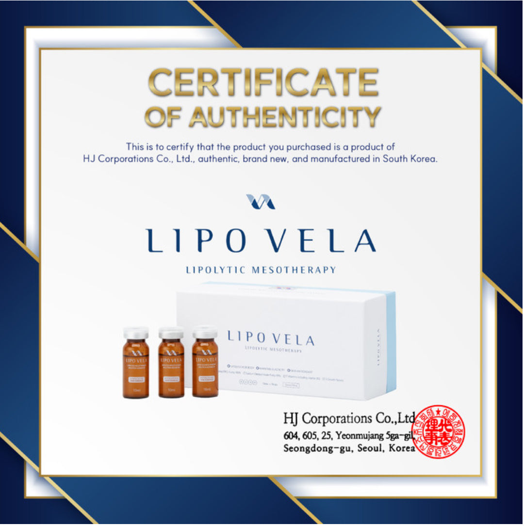 Pre order. Lipovela Fat & Skin Tightening Dissolver- (10 ML X 10 Vials)